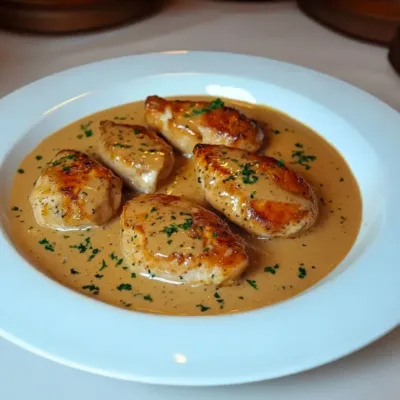 Filets de Poulet Flambés au Cognac et Crème