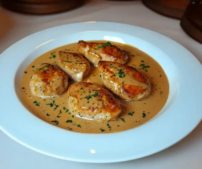 🔥🍗 Filets de Poulet Flambés au Cognac & Sauce Crème-Échalotes 🔥🍗