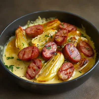 Fondue d’Endives aux Saucisses Fumées : Réconfortante