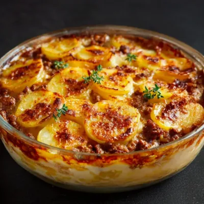 Gratin de Pommes de Terre au Bœuf Haché Savoureux
