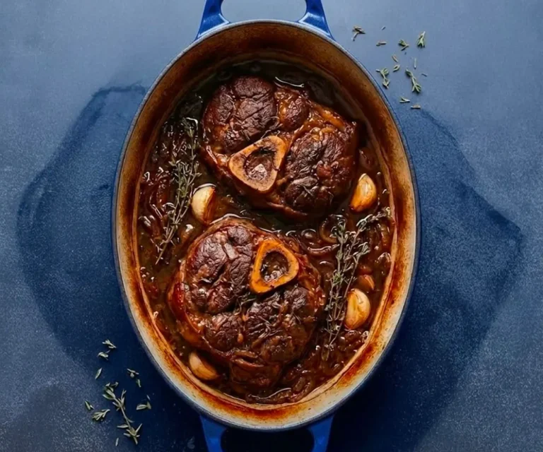 Jarrets de veau braisés au vin rouge (façon osso buco) : fondants, parfumés, irrésistibles