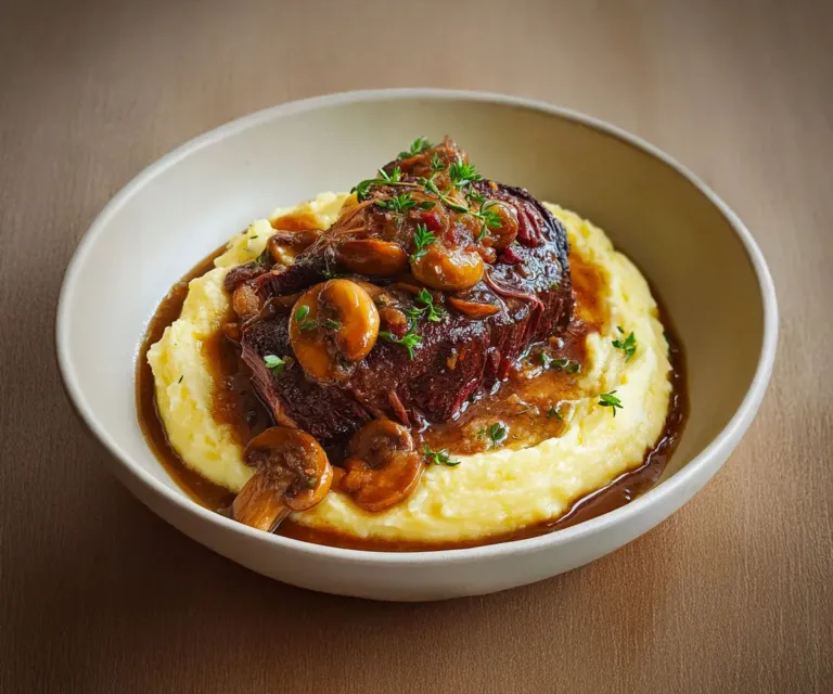 🥩 Joue de Bœuf Confite aux Champignons et Purée Maison