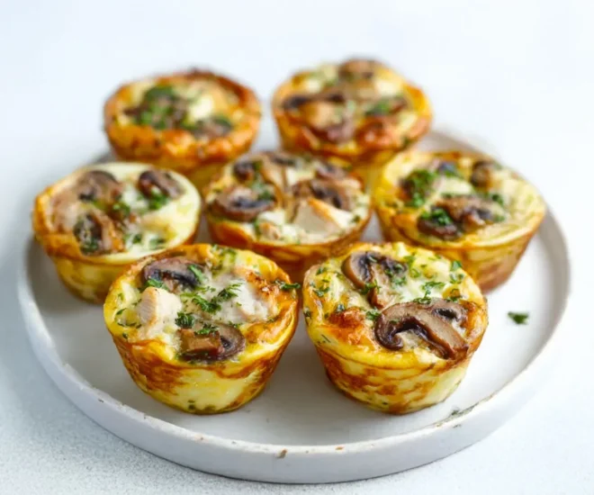 đ§ Mini-quiches sans pĂąte poulet & champignons