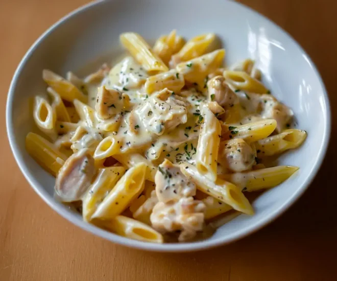 Pâtes au Poulet et Sauce Crémeuse au Boursin 🧄🍗