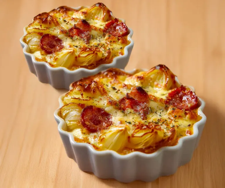 🥧 Petits Clafoutis d’Endive et Chorizo – Un délice à découvrir !