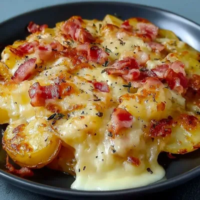 Poêlée de pommes de terre et lard fumé croustillant