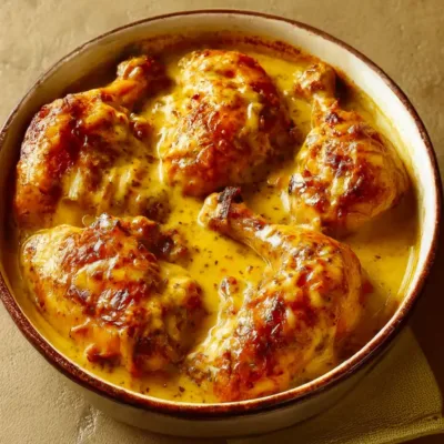 Poulet Mijoté à la Moutarde à l'Ancienne