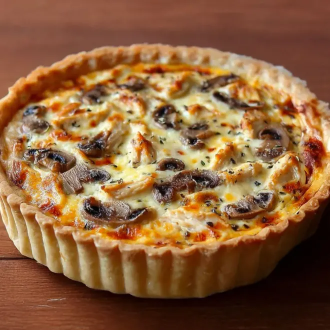 Quiche au Poulet, Champignons et Fromage : un Classique Savoureux et Facile