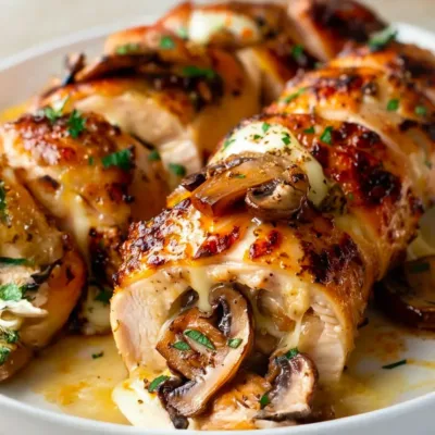 Roulades de Poulet Farcies aux Champignons