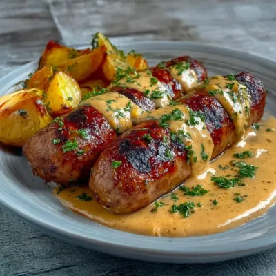 Saucisses Grillées à la Sauce Crémeuse