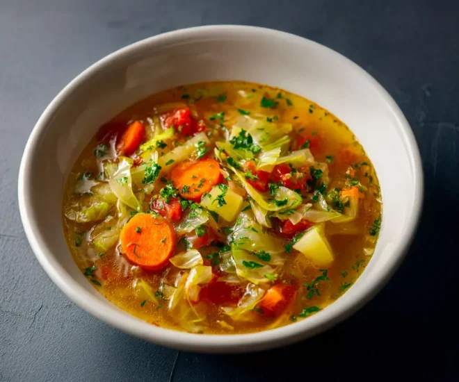 🥣 Soupe Ventre Plat au Chou & Carotte – Légère, Détox et Pleine de Saveurs