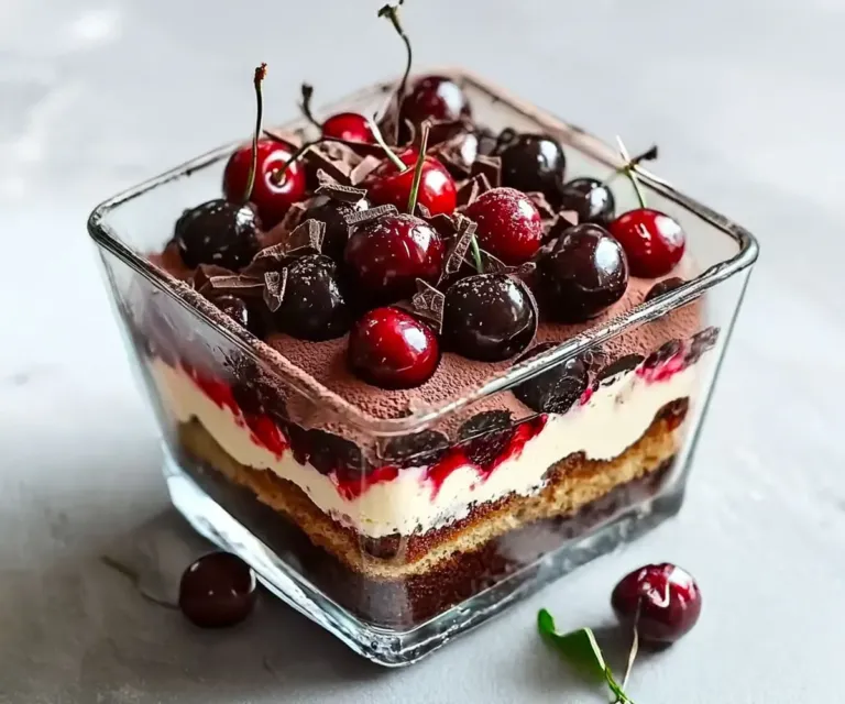 🍒 Tiramisu Forêt-Noire : Un Dessert Gourmand et Élégant au Chocolat et Cerises