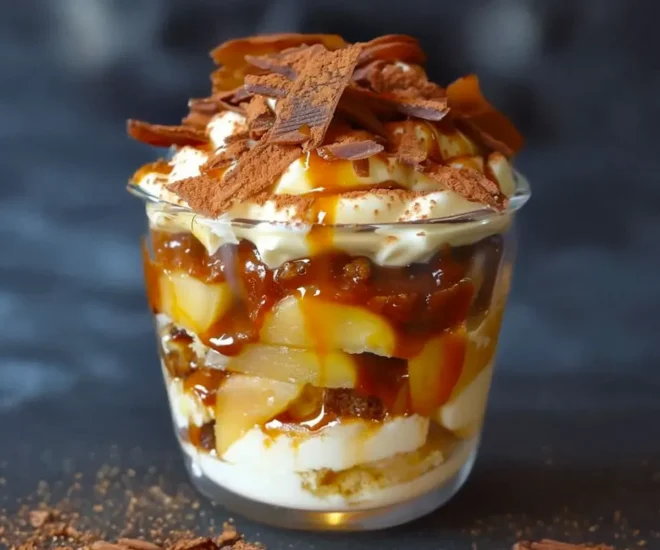 🍎 Verrine Gourmande Pommes Caramel & Crème Vanillée Façon Tiramisu
