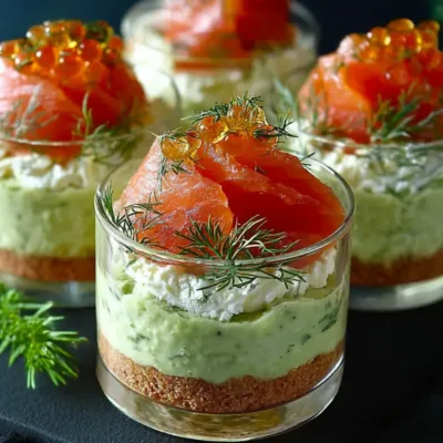 Verrines avocat & saumon fumé à l’aneth