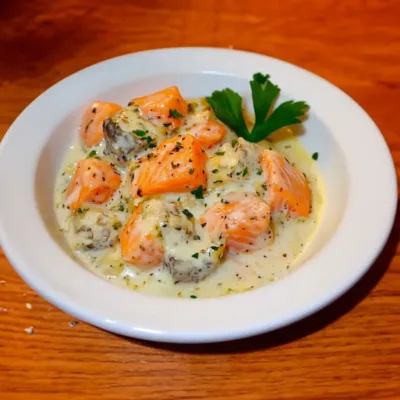 Blanquette de saumon au lait de coco et curry