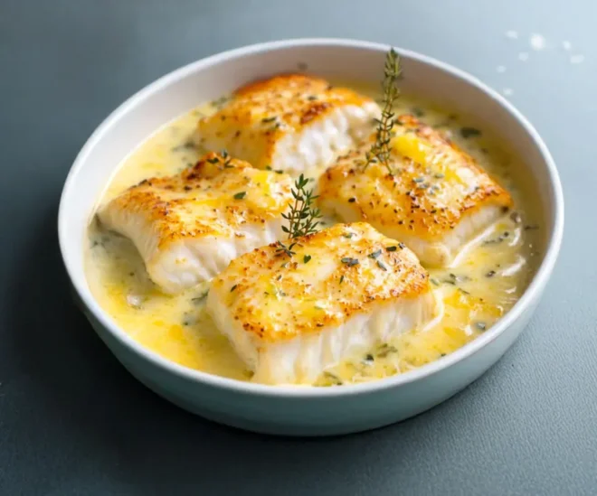 Cabillaud au Four à la Moutarde et Crème Citronnée