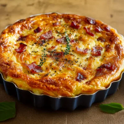 Clafoutis de Chou-Fleur au Jambon Léger