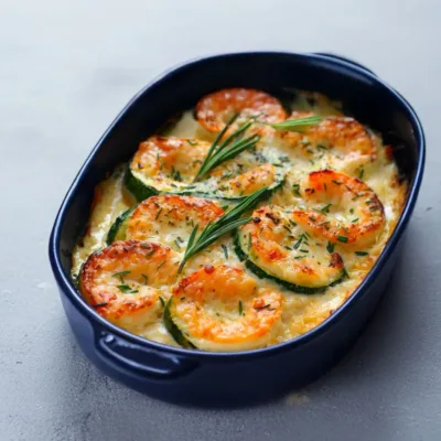 Courgettes Gratinées aux Crevettes et Ail