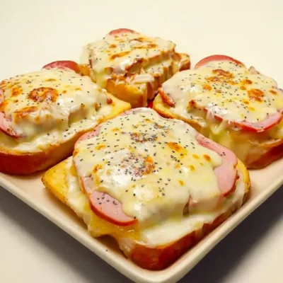 Croque-Monsieur Gratiné aux Lardons et Fromage