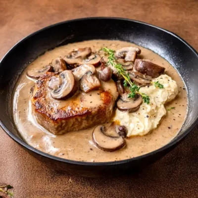 Filet Mignon au Boursin et Champignons Savoureux
