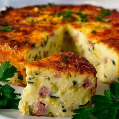 Flan léger courgettes, jambon et mozzarella