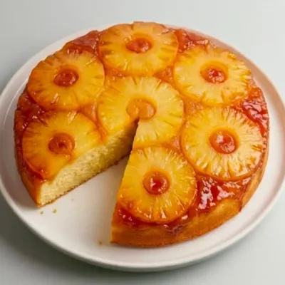 Gâteau au Yaourt à l’Ananas Caramélisé