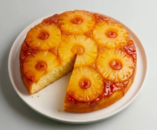 Gâteau au Yaourt à l’Ananas Caramélisé