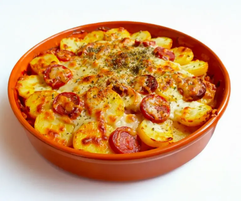 Gratin de Pommes de Terre au Chorizo, Tomate et Béchamel 🧀🥔