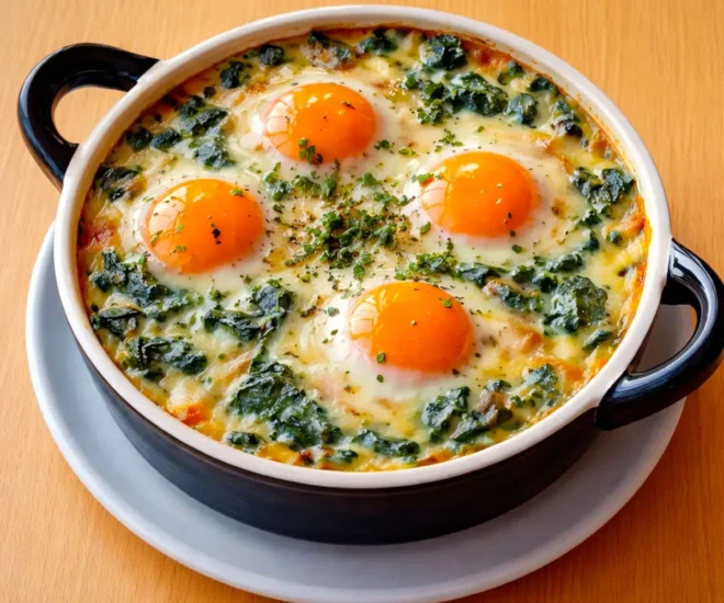 🥚 Gratin d’Œufs aux Épinards Fondants et Fromage