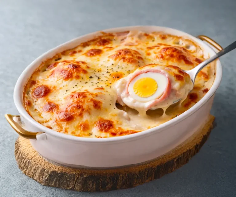 🧀 Gratin d’Œufs Durs au Jambon : Le Classique Familial Ultra Réconfortant