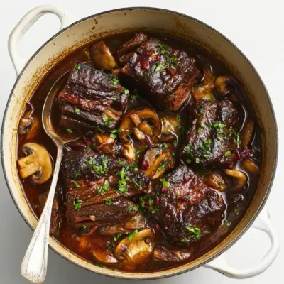 Joue de bœuf braisée aux champignons