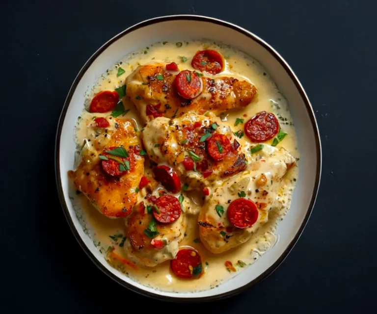 Poulet Crémeux aux Tomates Cerises et Parmesan (Style Toscane)