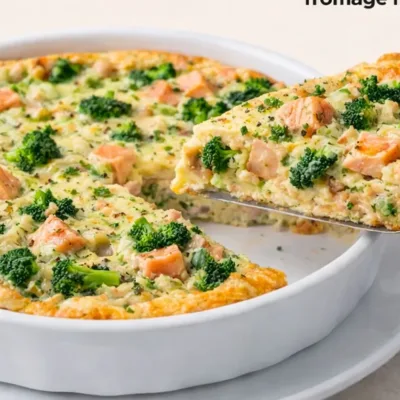 Quiche sans pâte au brocoli et saumon facile