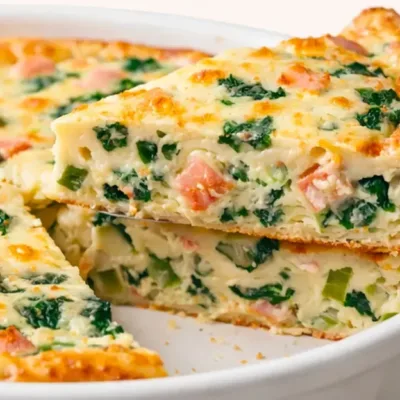 Quiche sans pâte au saumon et épinards