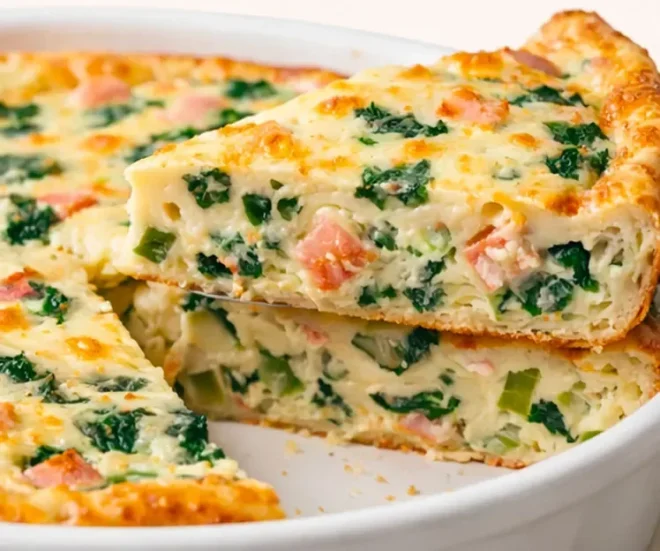 🥧 Quiche sans pâte au saumon et épinards