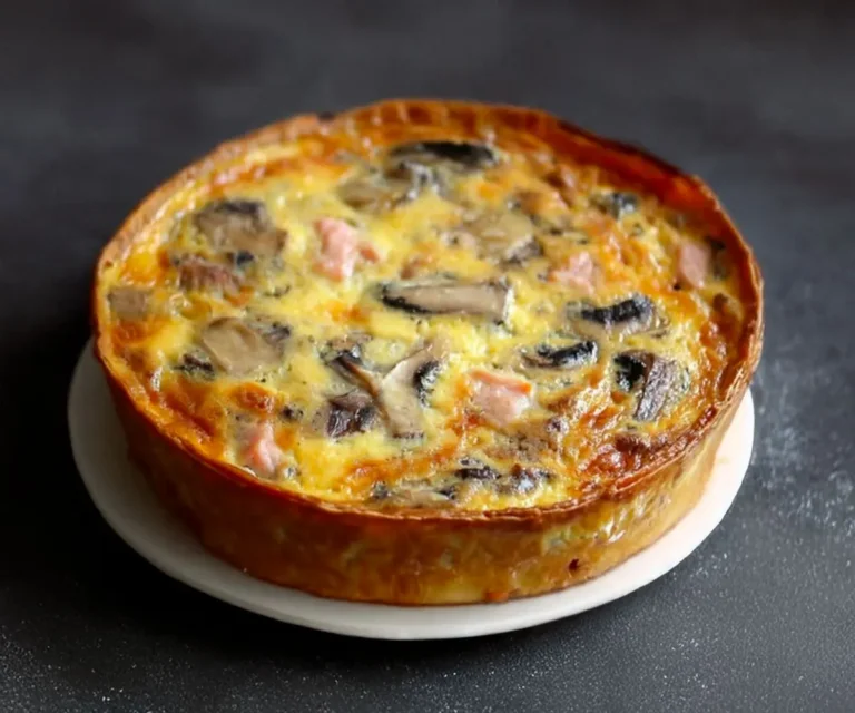 🥧 Quiche Sans Pâte au Thon et Champignons : Légère, Moelleuse et Pleine de Saveurs !