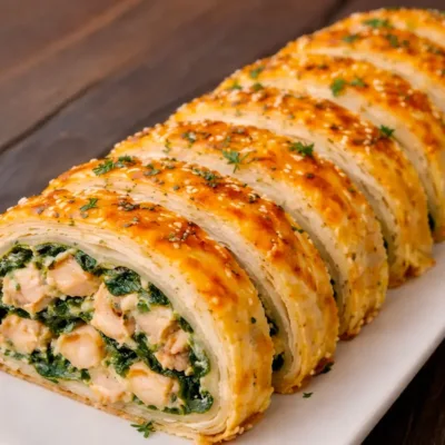 Roulé de poulet, épinards et fromage fondant