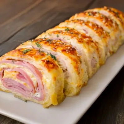 Roulé salé au jambon et fromage frais : facile et gourmand