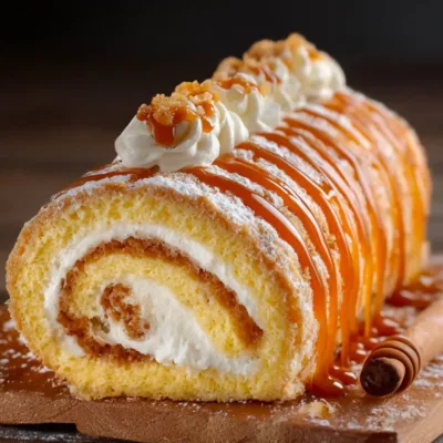 Roulé Vanille à la Crème et Caramel Beurre Salé