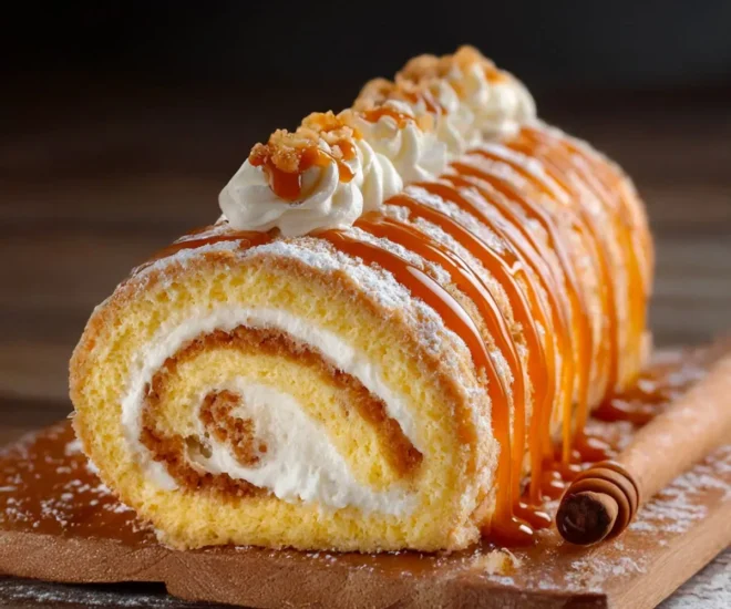 Roulé Vanille à la Crème et Caramel Beurre Salé