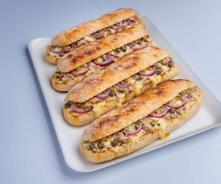🌯 Sandwichs gratinés au thon, fromage fondant & oignons rouges