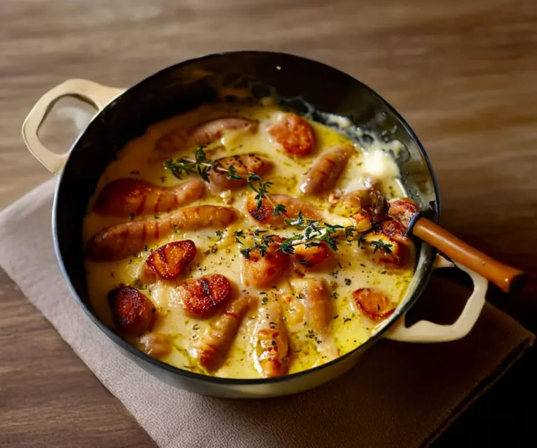 Saucisses Crémeuses aux Pommes de Terre et Thym 🌿