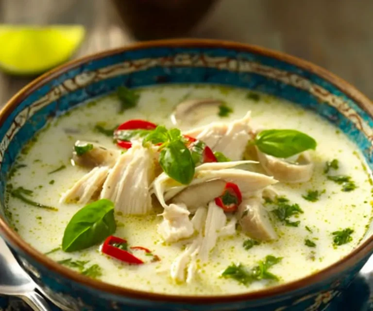🍲 Soupe Thaï Parfumée au Poulet, Basilic et Citron Vert