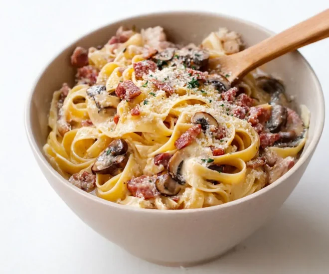 🍝 Tagliatelles Carbonara Forestière aux Champignons