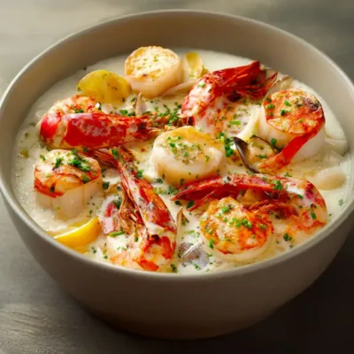 Velouté Crémeux de Fruits de Mer aux Saint-Jacques