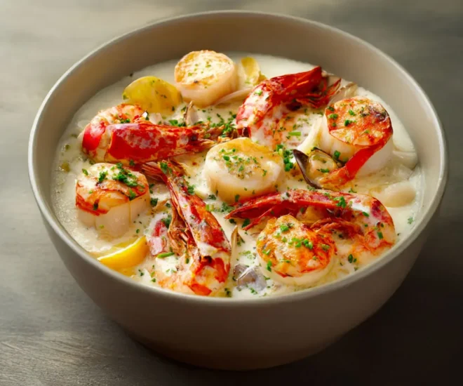 🦐 Velouté Crémeux de Fruits de Mer aux Saint-Jacques et Crevettes