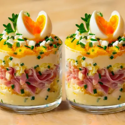 Verrines Mimosa Jambon & Œufs : Élégance et Fraîcheur