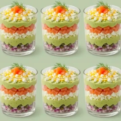 Verrines Mimosa Saumon Avocat : Élégance et Fraîcheur