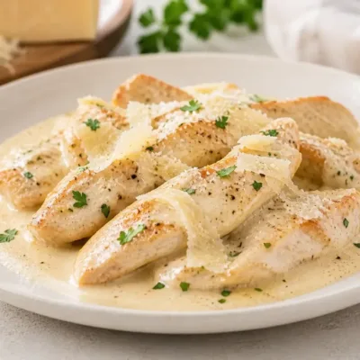 Aiguillettes de Poulet à la Crème de Parmesan