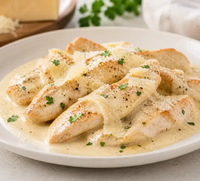 Aiguillettes de Poulet à la Crème de Parmesan